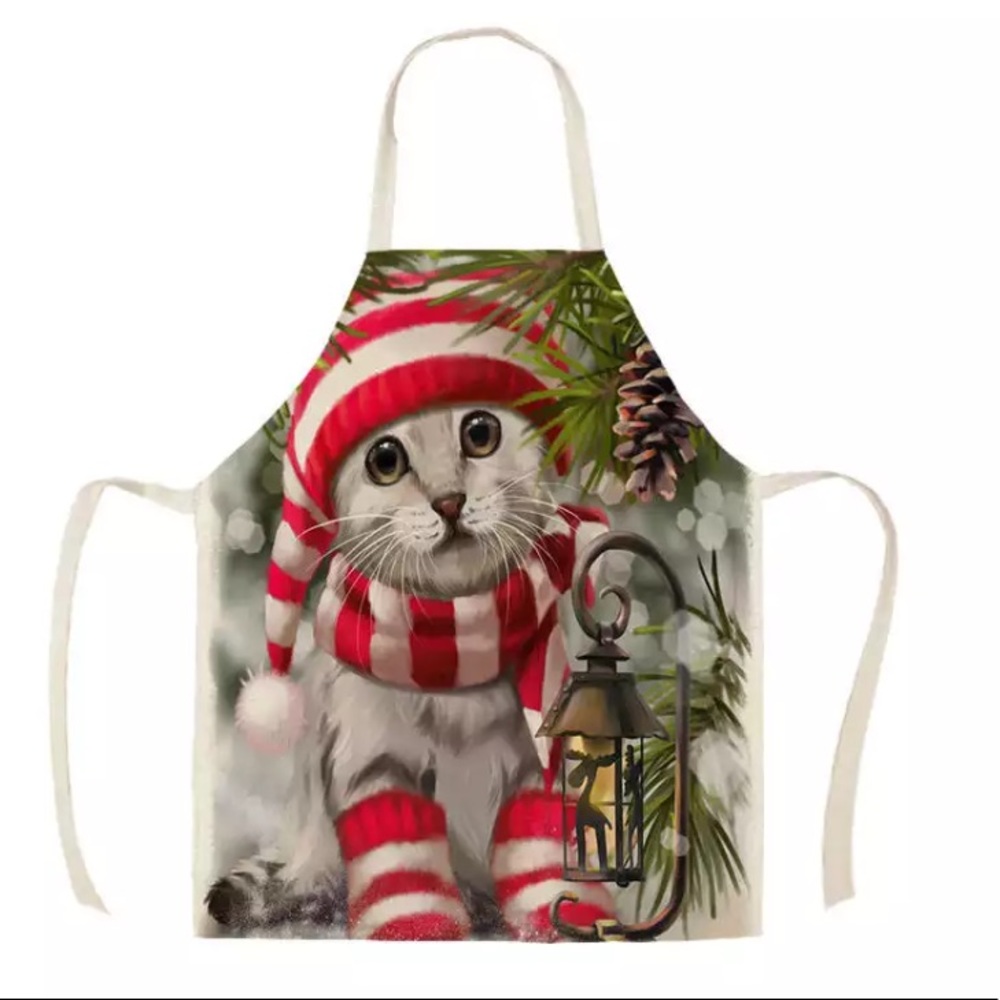 Cat holiday baking apron